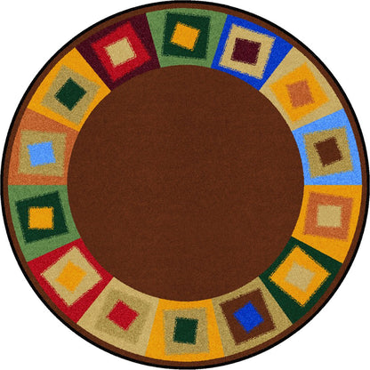 Kid Essentials Off Balance 7'7" Round Area Rug in Color Neutrals