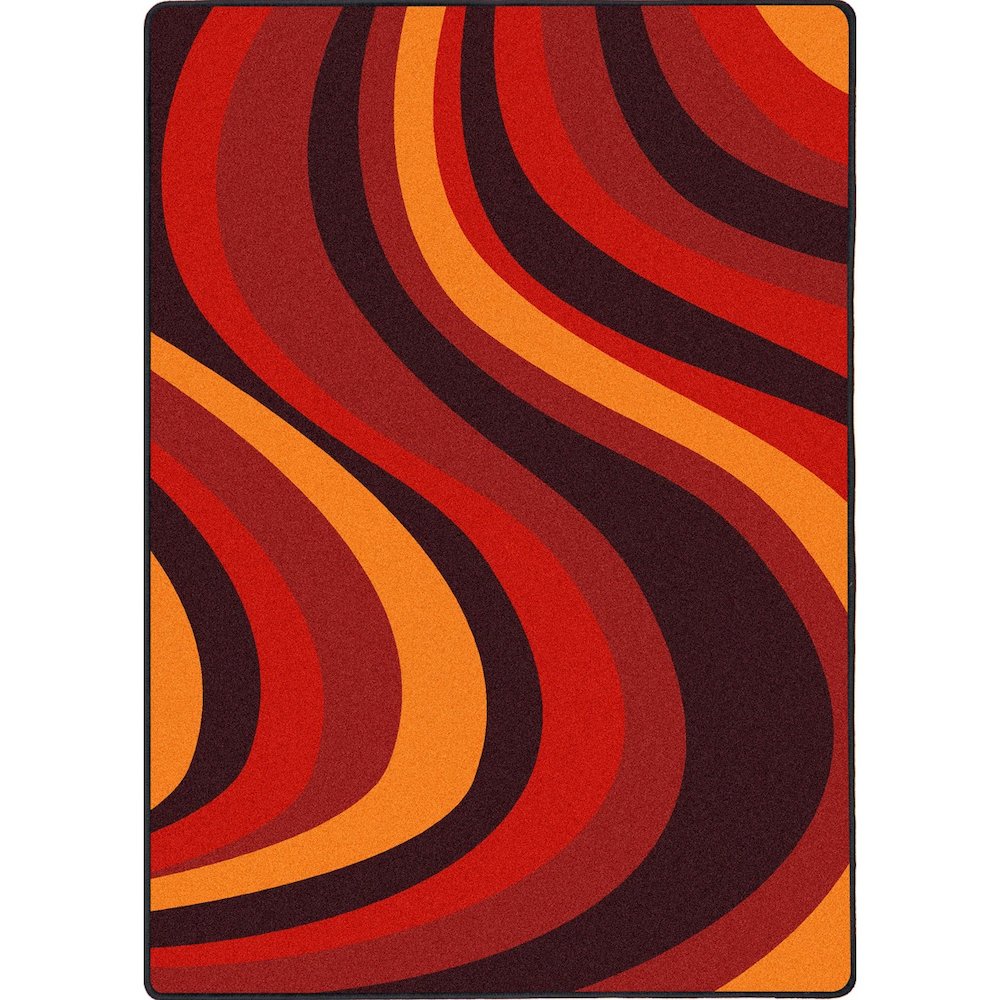 Kid Essentials On the Curve 3'10" x 5'4" Area Rug in Color Red