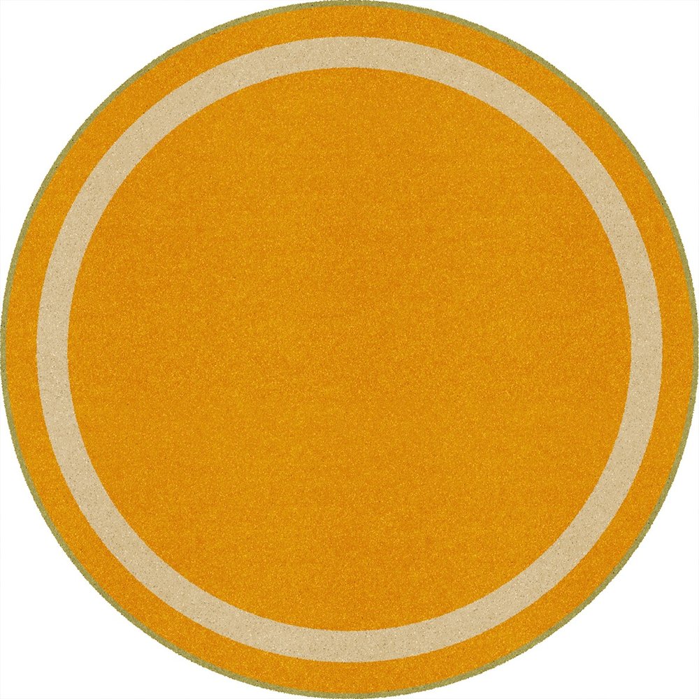 Kid Essentials Portrait 7'7" Round Area Rug in Color Goldenrod