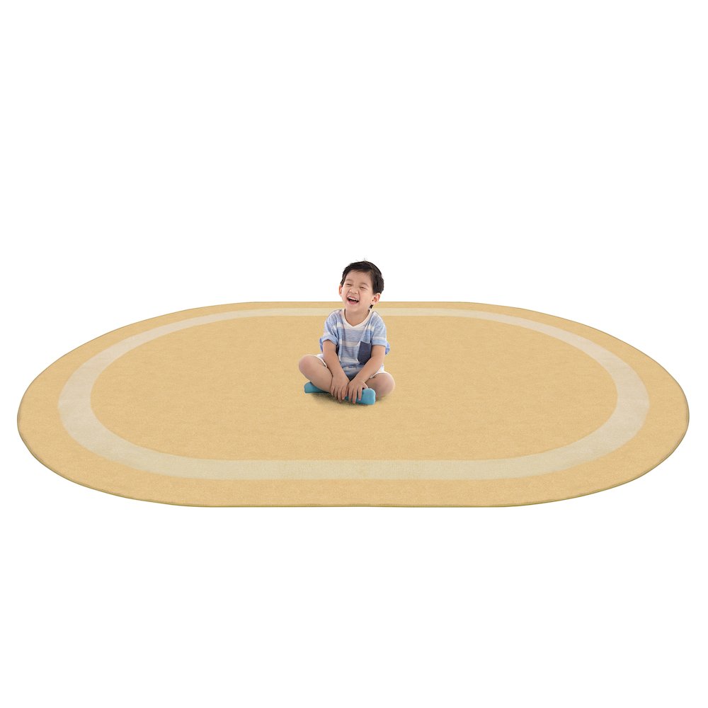 Kid Essentials Portrait 5'4" x 7'8" Oval Area Rug in Color Sandstone