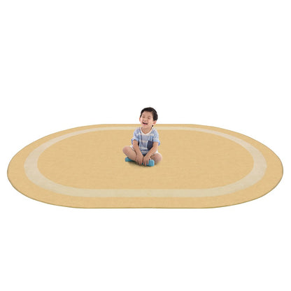 Kid Essentials Portrait 5'4" x 7'8" Oval Area Rug in Color Sandstone