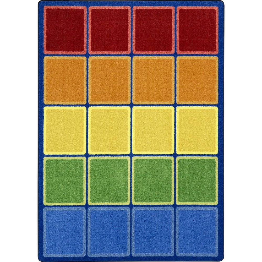 Kid Essentials Rainbow Blocks 5'4" x 7'8" Area Rug in Color Multi
