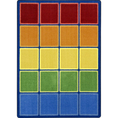 Kid Essentials Rainbow Blocks 5'4" x 7'8" Area Rug in Color Multi