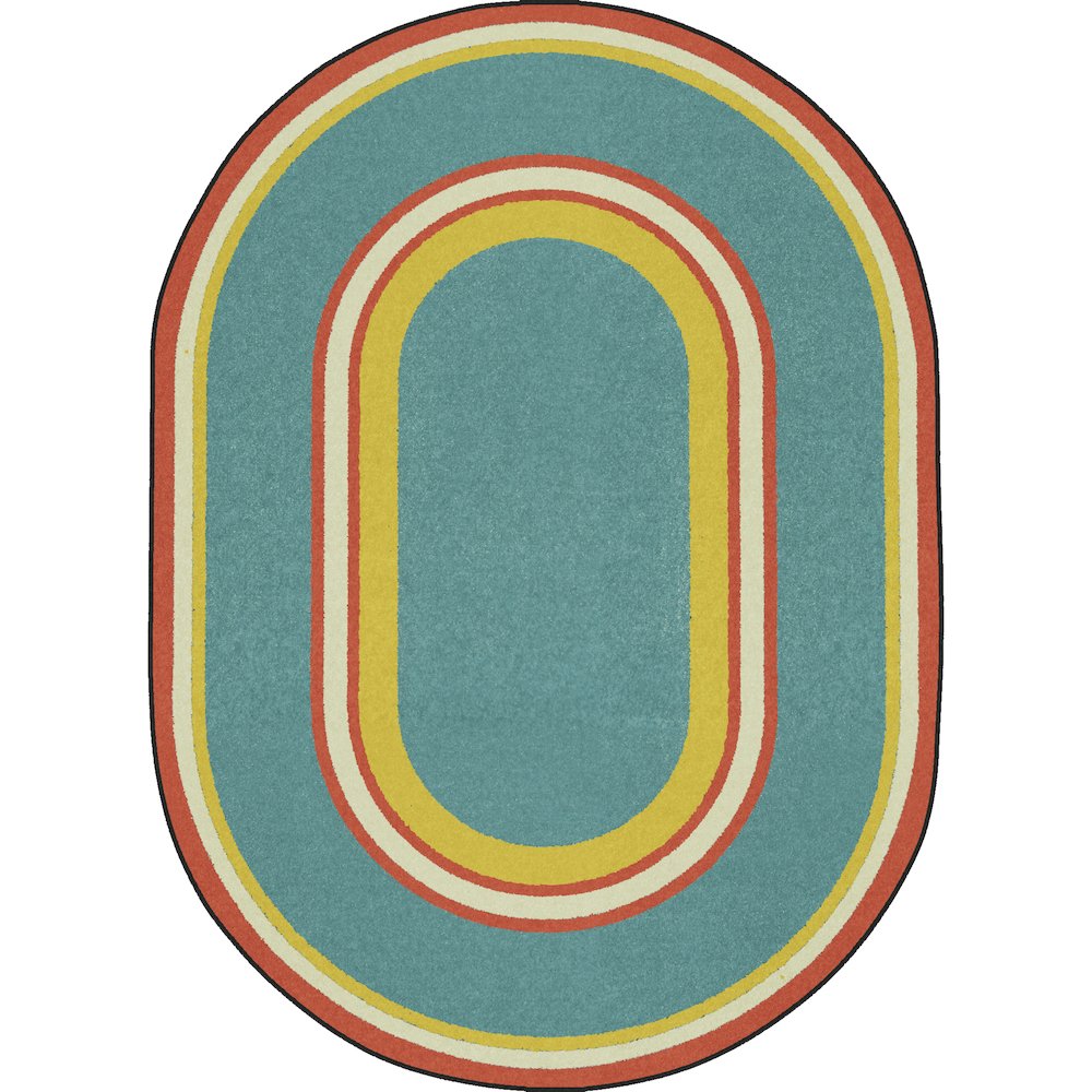 Kid Essentials Ripples 3'10" x 5'4" Oval Area Rug in Color Beach