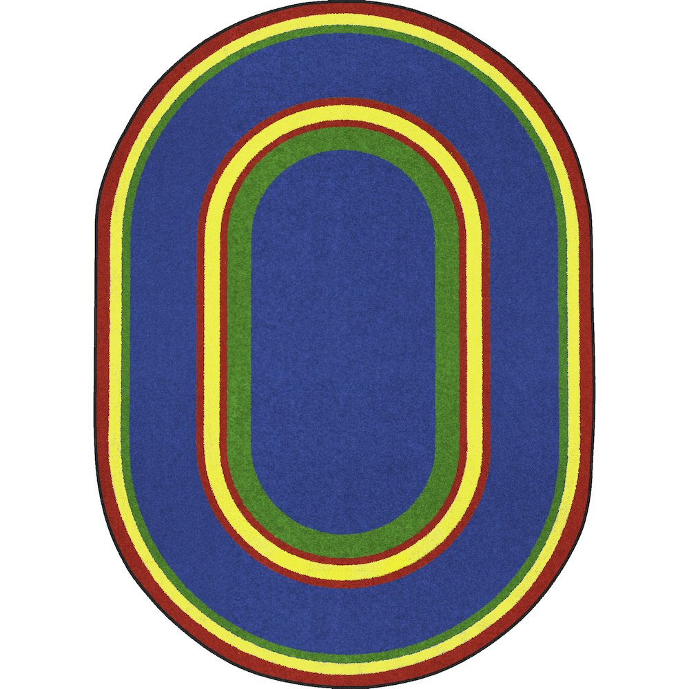 Kid Essentials Ripples 3'10" x 5'4" Oval Area Rug in Color Primary