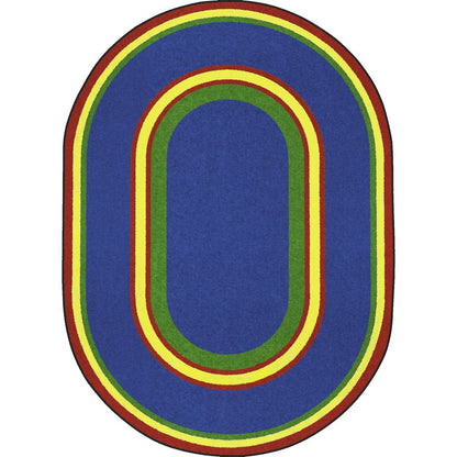 Kid Essentials Ripples 3'10" x 5'4" Oval Area Rug in Color Primary