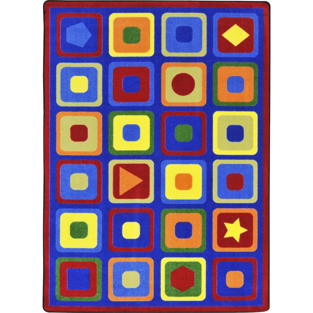Kid Essentials Seeking Shapes 5'4" x 7'8" Area Rug in Color Multi