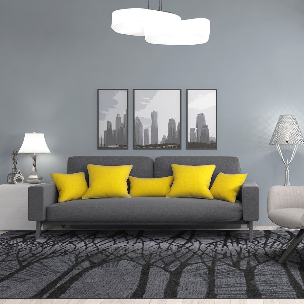 First Take Woodland Way 3'10" x 5'4" Area Rug in Color Goldenrod