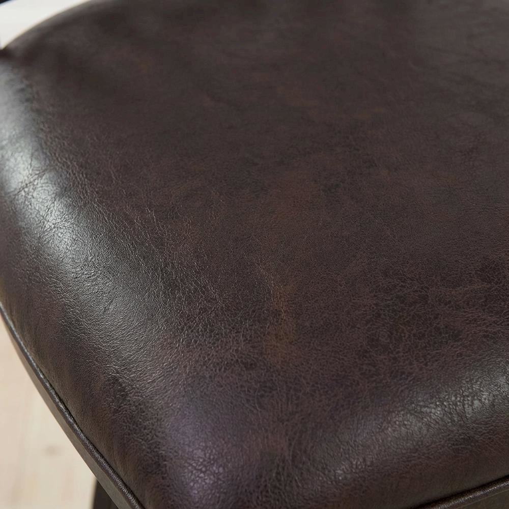 Counter Height Metal Swivel Barstool with Bandero Espresso Upholstery