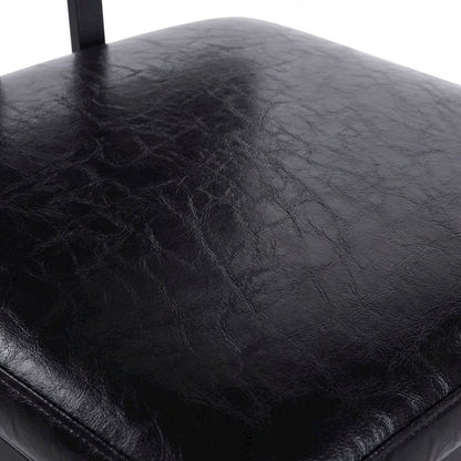 Black Counter Height Barstool with Faux Leather Seat and Powder Coated Finish