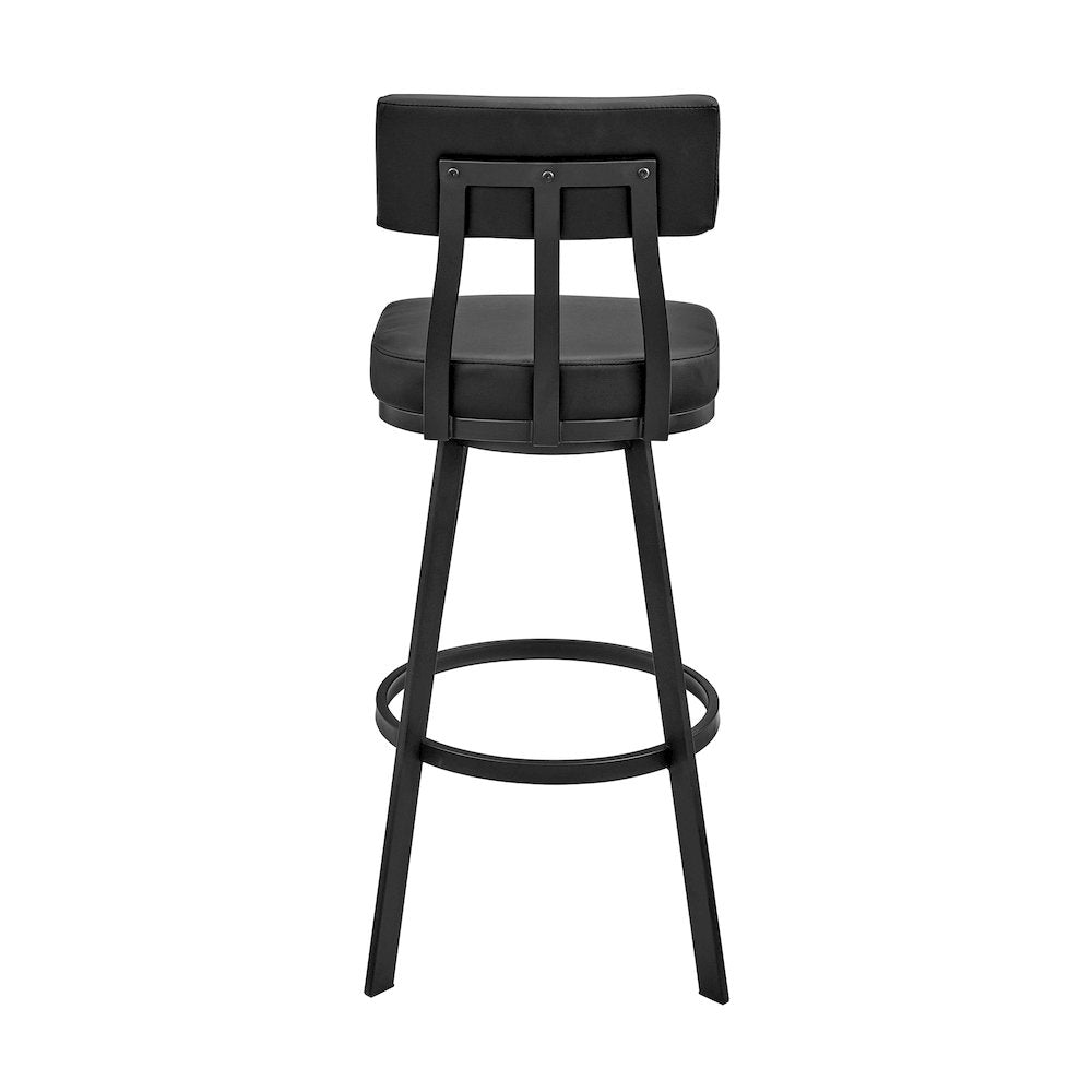 Jinab Swivel Counter or Bar Stool in Faux Leather and Metal