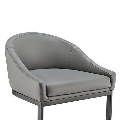 Atherik Bar or Counter Stool in Faux Leather and Metal