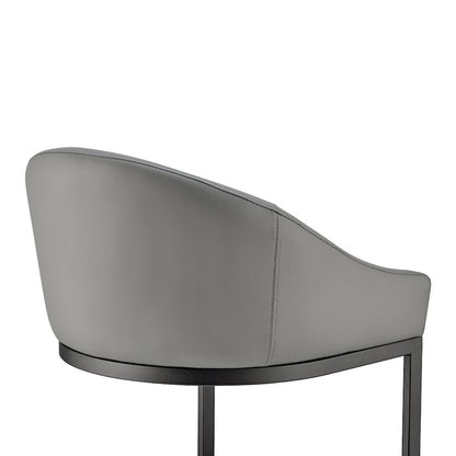 Atherik Bar or Counter Stool in Faux Leather and Metal