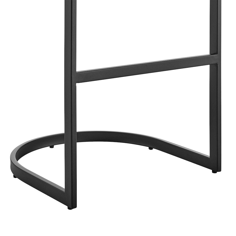 Atherik Bar or Counter Stool in Faux Leather and Metal