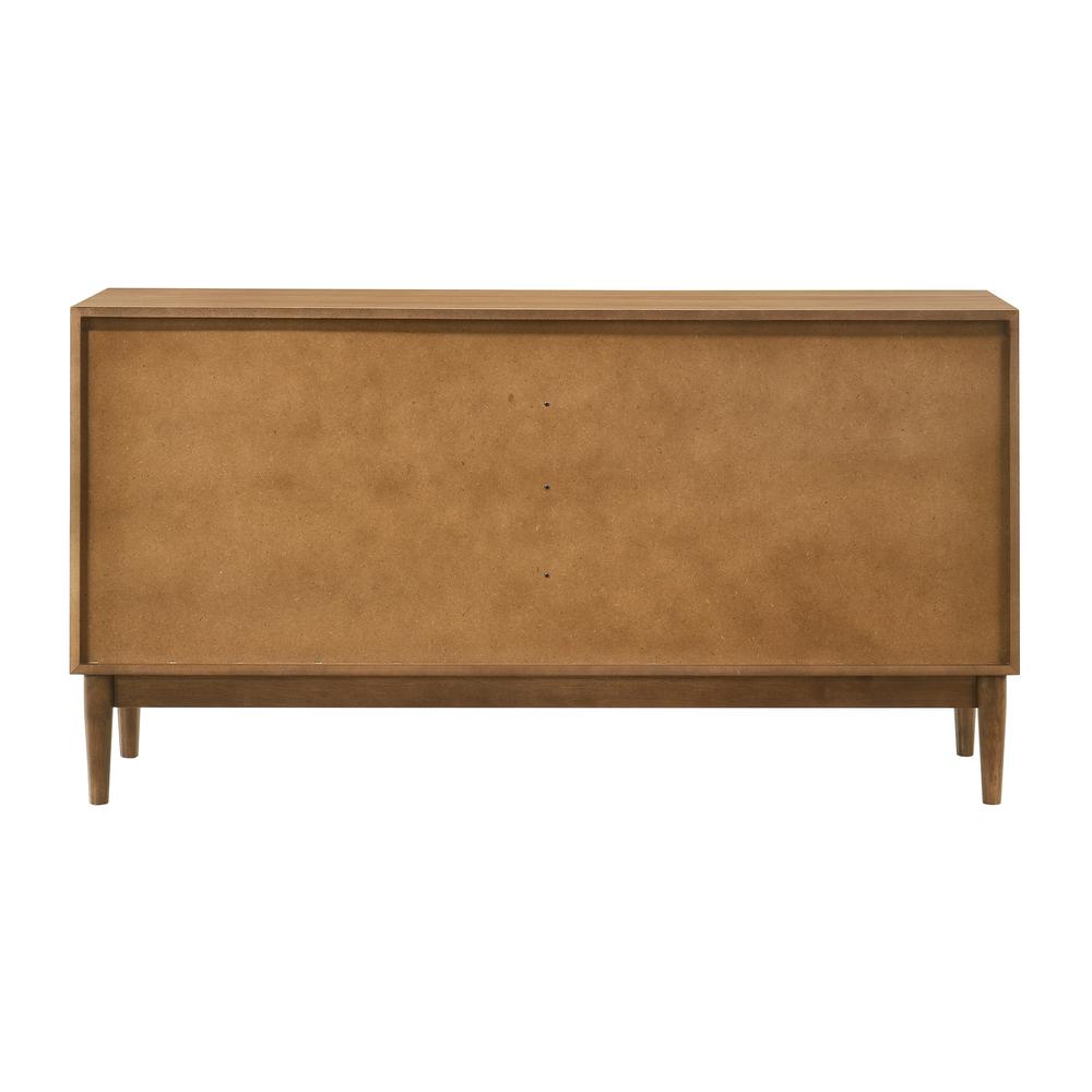 Artemio 6 Drawer Wood Dresser in Walnut Finish