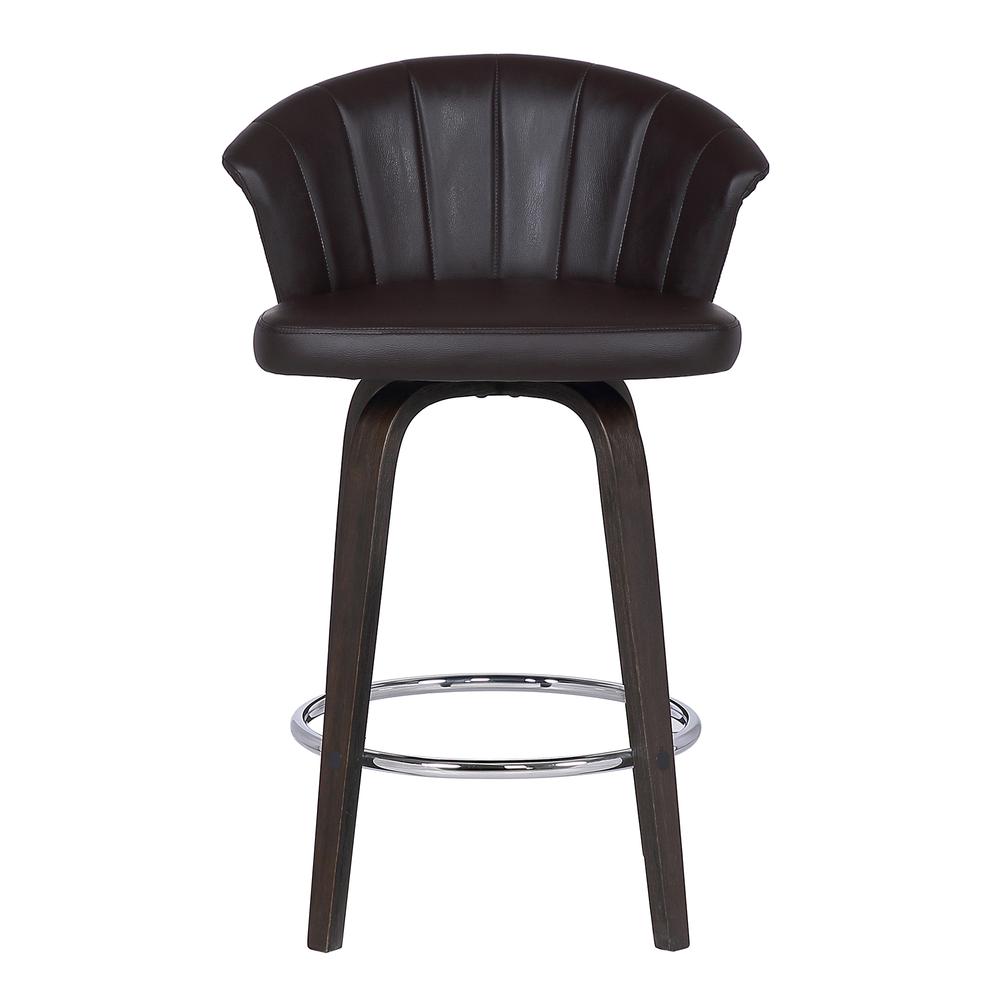 Back 30" Swivel Brown Faux Leather Bar Stool