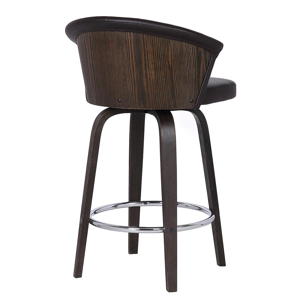 Back 30" Swivel Brown Faux Leather Bar Stool