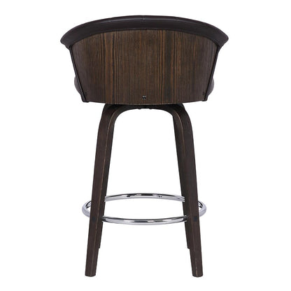 Back 30" Swivel Brown Faux Leather Bar Stool