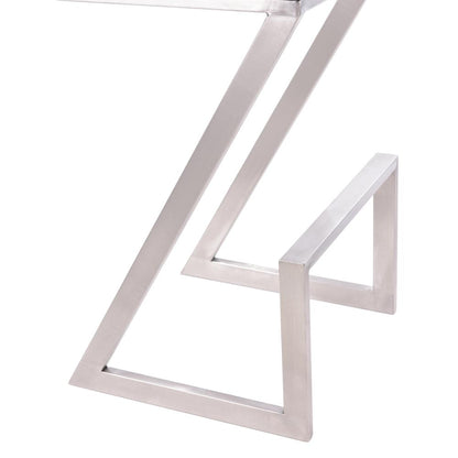 Armen Living Atlantis 26" Counter Height Backless Barstool in Brushed Stainless Steel finish with Grey Faux Leather