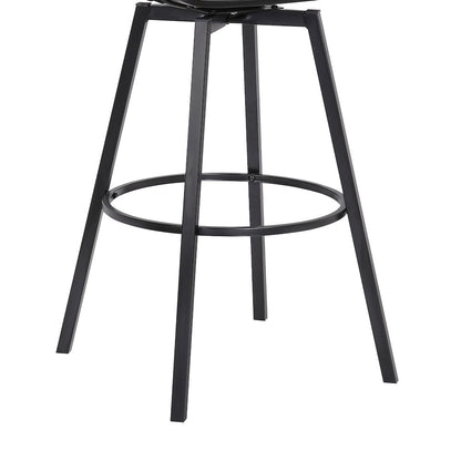 Athena Upholstered Wood Swivel Bar or Counter Stool with Black Metal