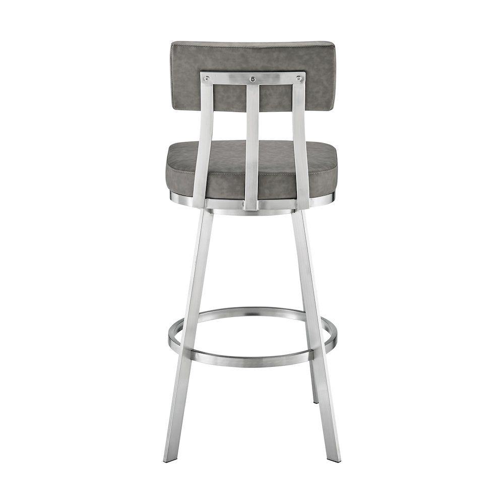 Benjamin Swivel Counter or Bar Stool in Faux Leather and Metal