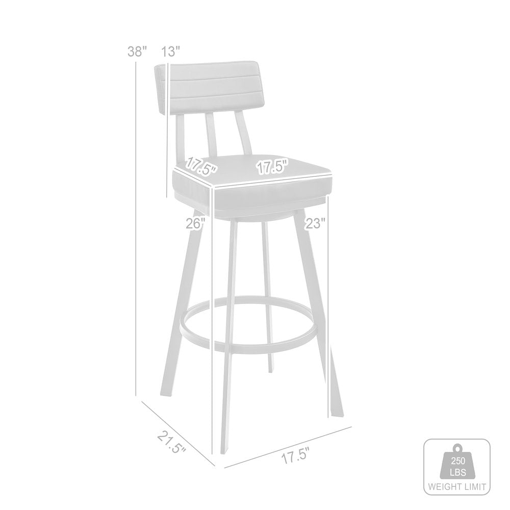 Benjamin Swivel Counter or Bar Stool in Faux Leather and Metal