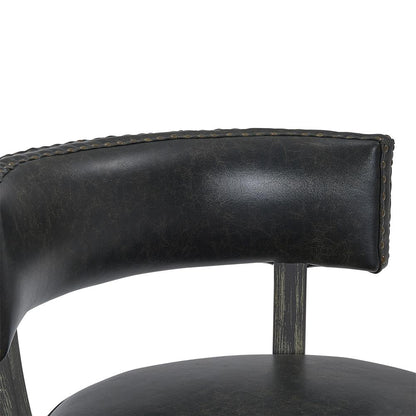 Corbin 26" Counter Wood Swivel Height Barstool in American Grey Finish with Onyx Faux Leather