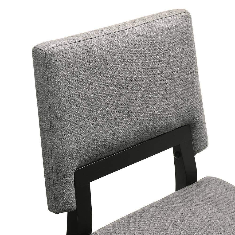 Channell Wood Dining Chair in Black Finish with Charcoal Fabric - Set of 2