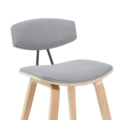 Swivel Counter Height Bar Stool with Grey Upholstered Seat