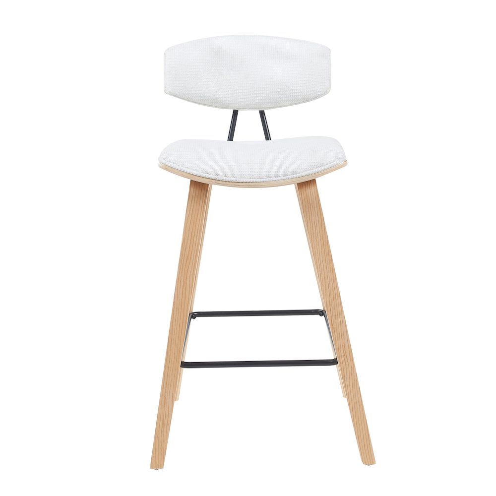 Swivel Counter Height Bar Stool with White Upholstered Seat