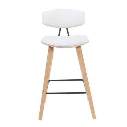 Swivel Counter Height Bar Stool with White Upholstered Seat