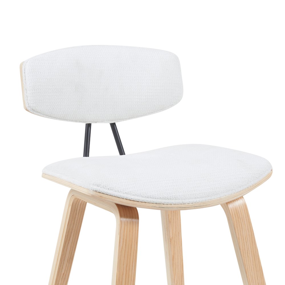 Swivel Counter Height Bar Stool with White Upholstered Seat