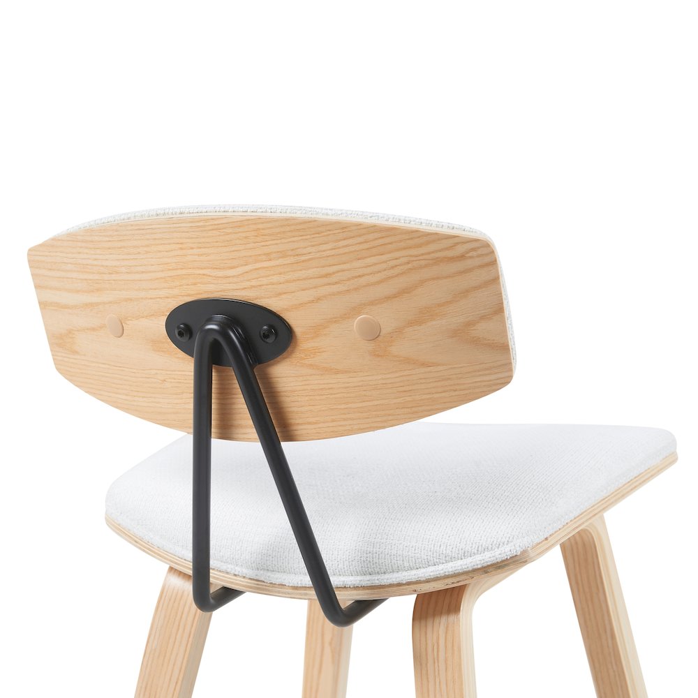 Swivel Counter Height Bar Stool with White Upholstered Seat