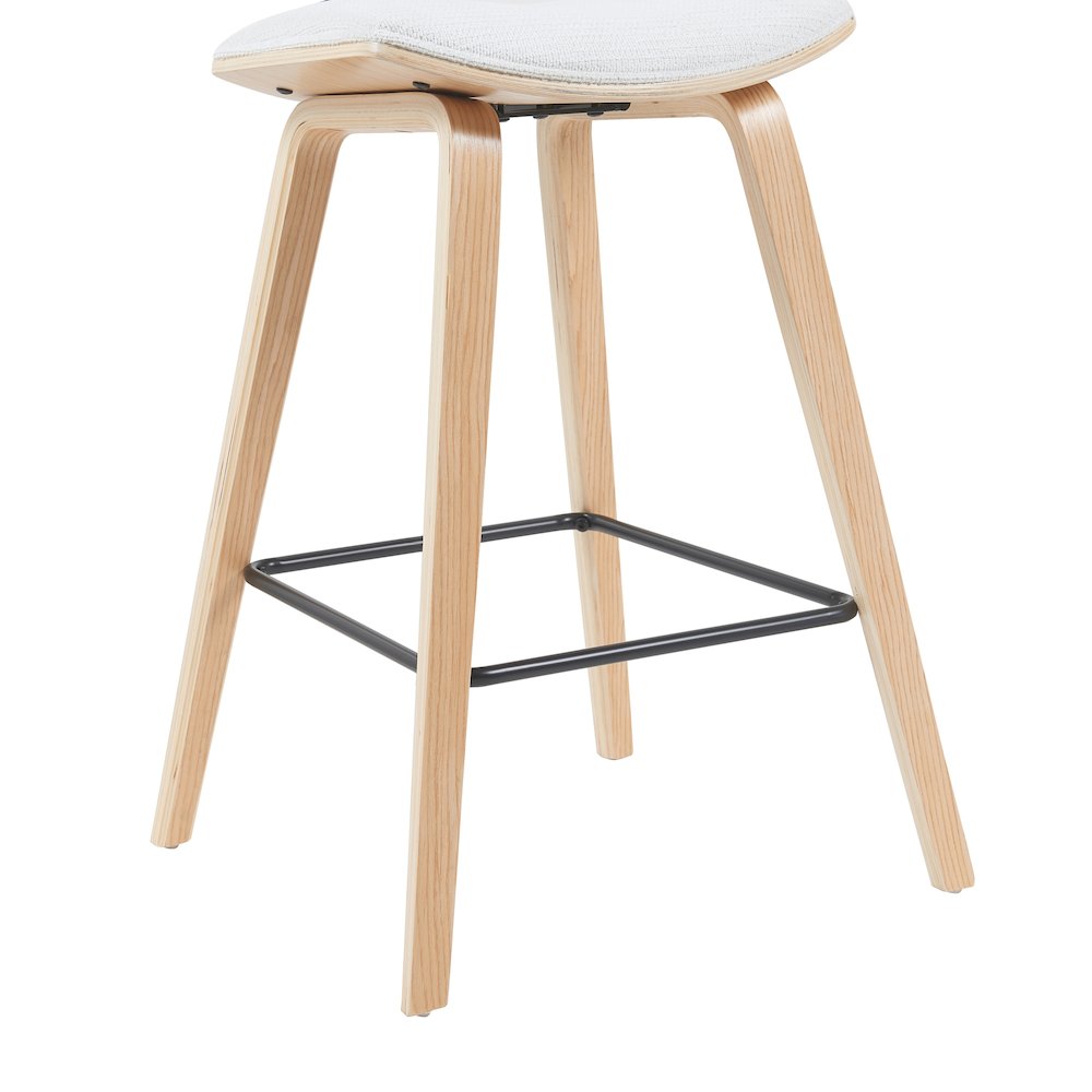 Swivel Counter Height Bar Stool with White Upholstered Seat