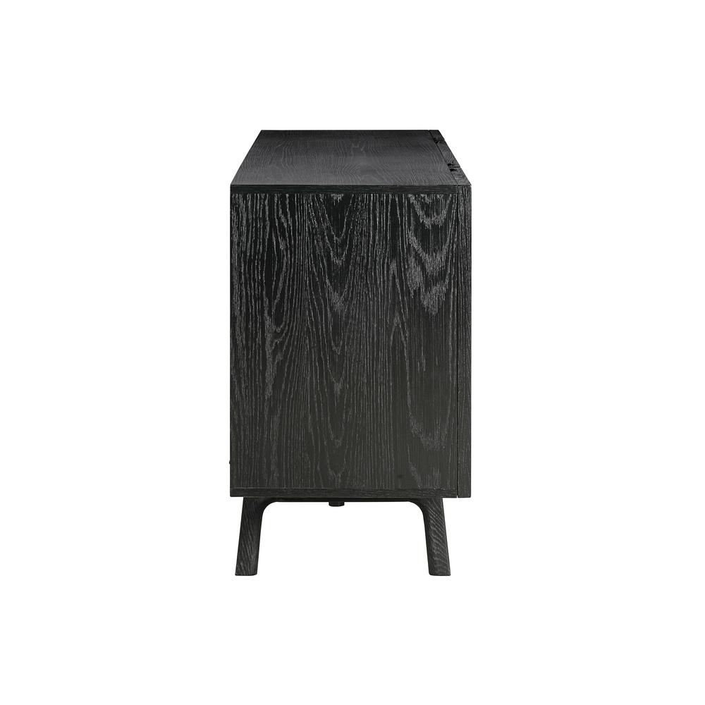 Holland 4 Door Sideboard Buffet in Black Brushed Oak Wood