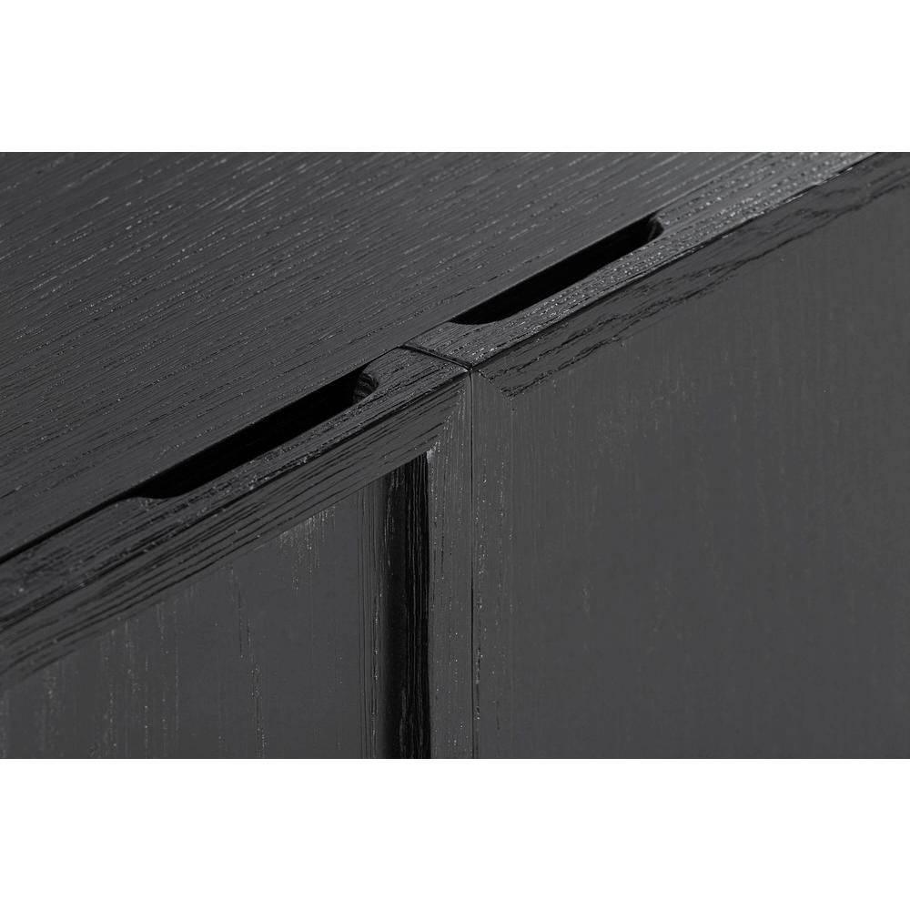 Holland 4 Door Sideboard Buffet in Black Brushed Oak Wood