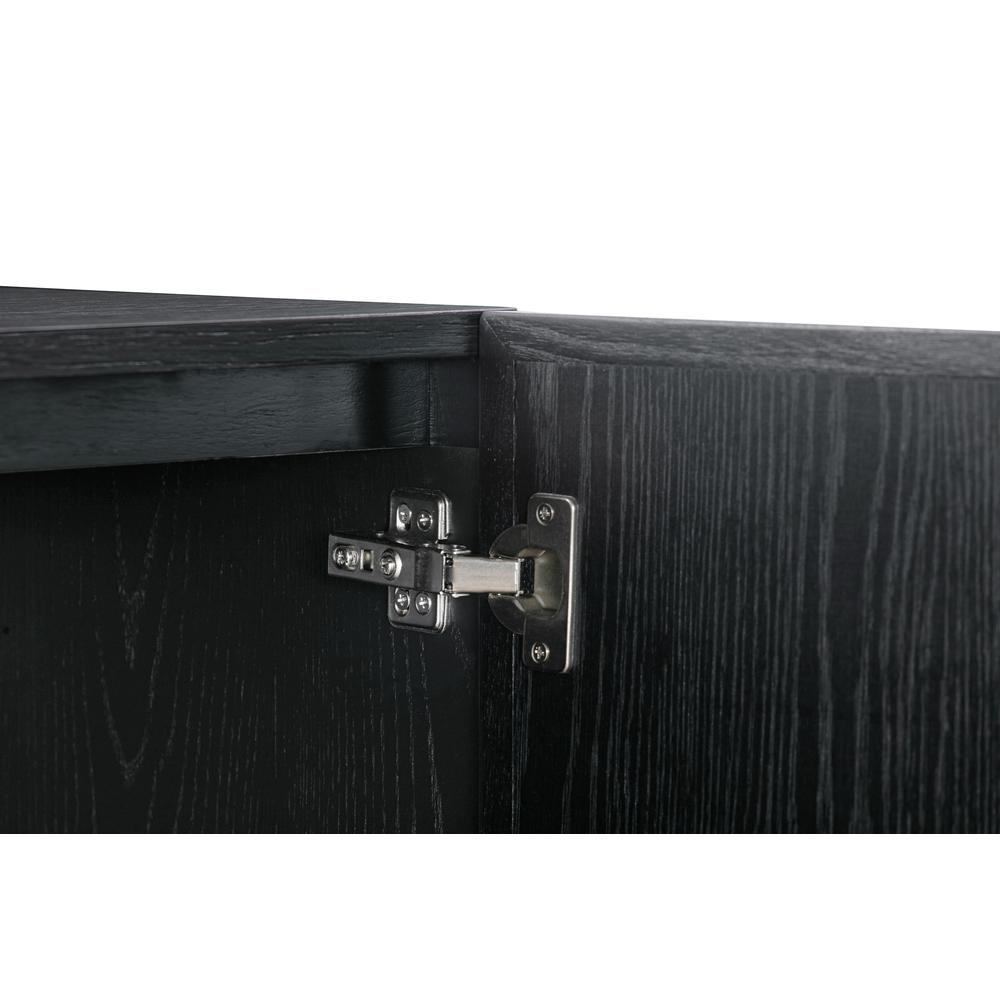Holland 4 Door Sideboard Buffet in Black Brushed Oak Wood