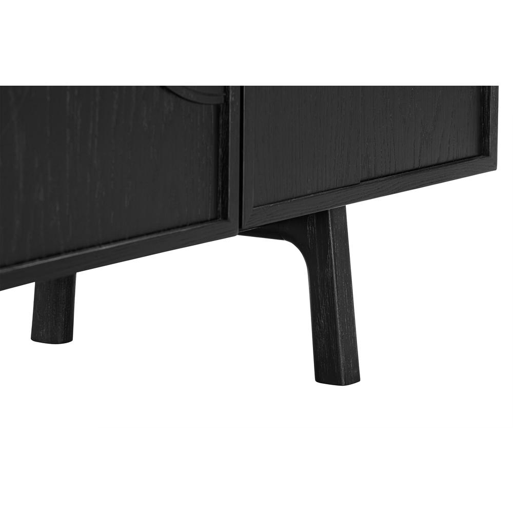 Holland 4 Door Sideboard Buffet in Black Brushed Oak Wood