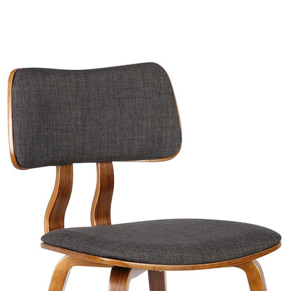 Modern Mid-Century Dining Chair with Walnut Wood Frame and Charcoal Fabric