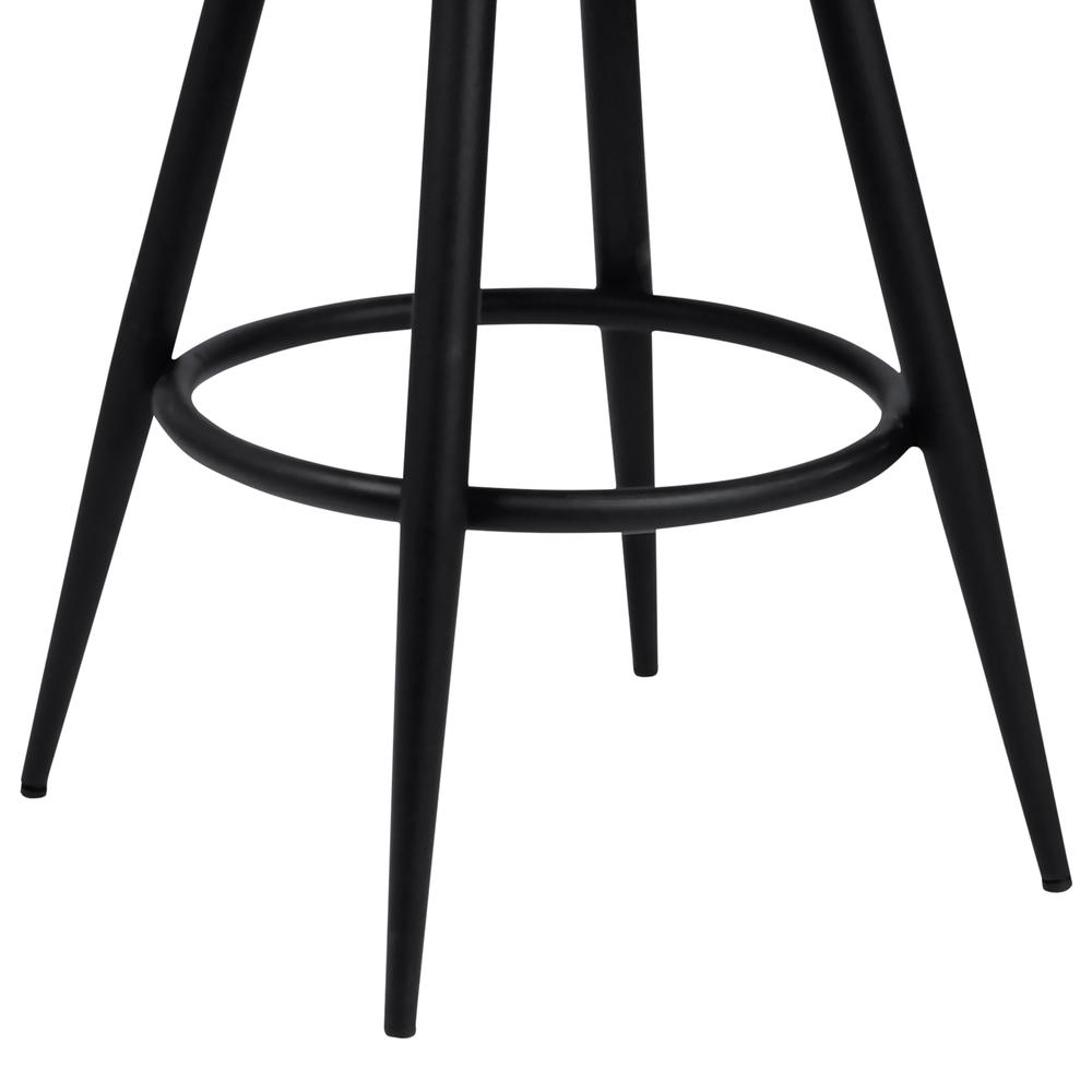 Justin 26" Counter Height Barstool in a Black Powder Coated Finish and Vintage Coffee Faux Leather