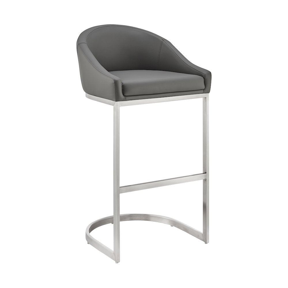 Katherine Bar or Counter Stool in Faux Leather and Metal