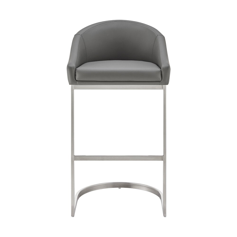 Katherine Bar or Counter Stool in Faux Leather and Metal