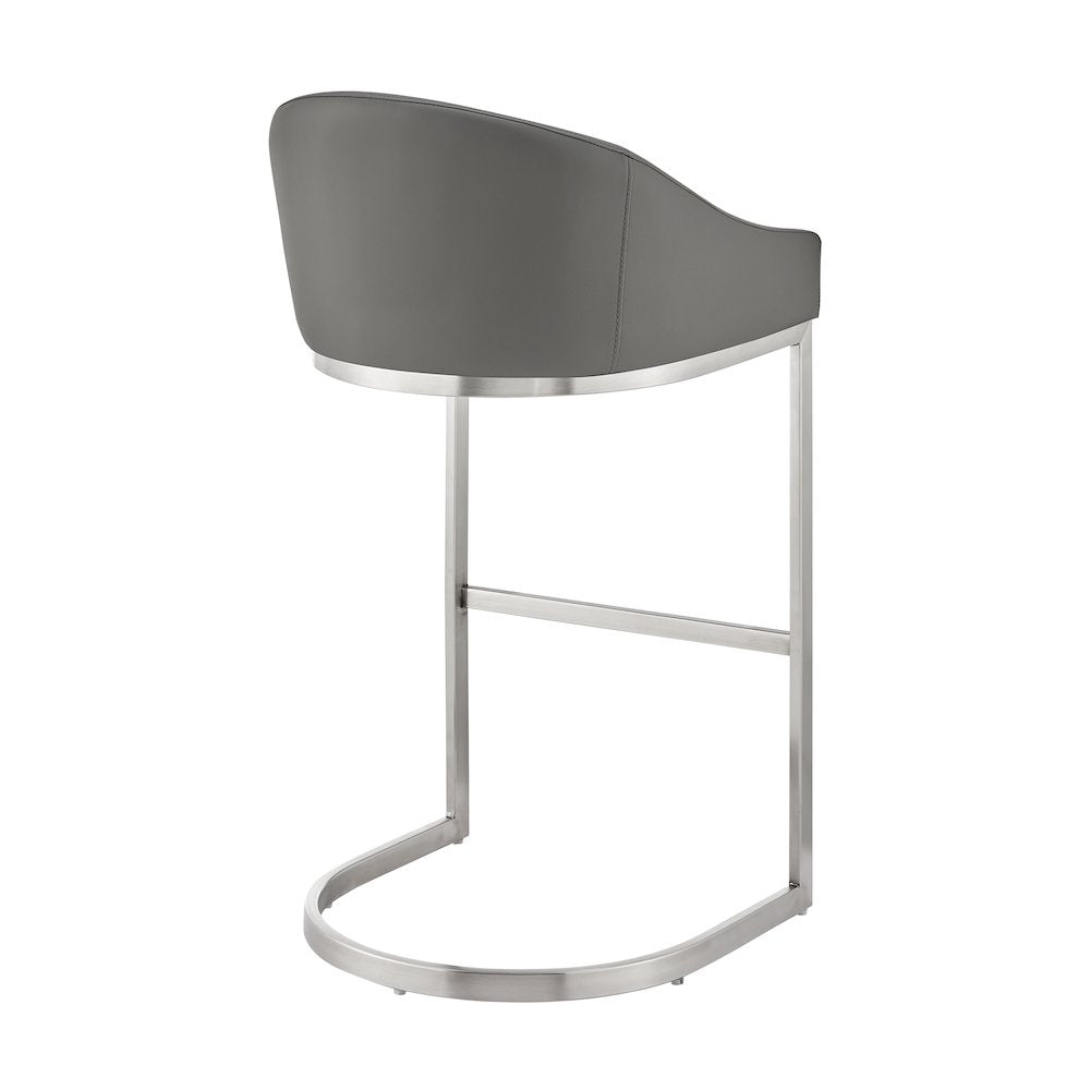 Katherine Bar or Counter Stool in Faux Leather and Metal