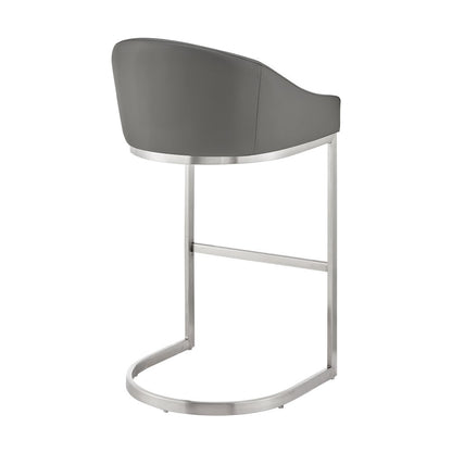 Katherine Bar or Counter Stool in Faux Leather and Metal
