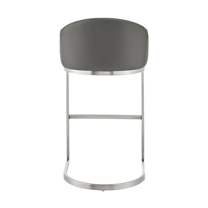 Katherine Bar or Counter Stool in Faux Leather and Metal