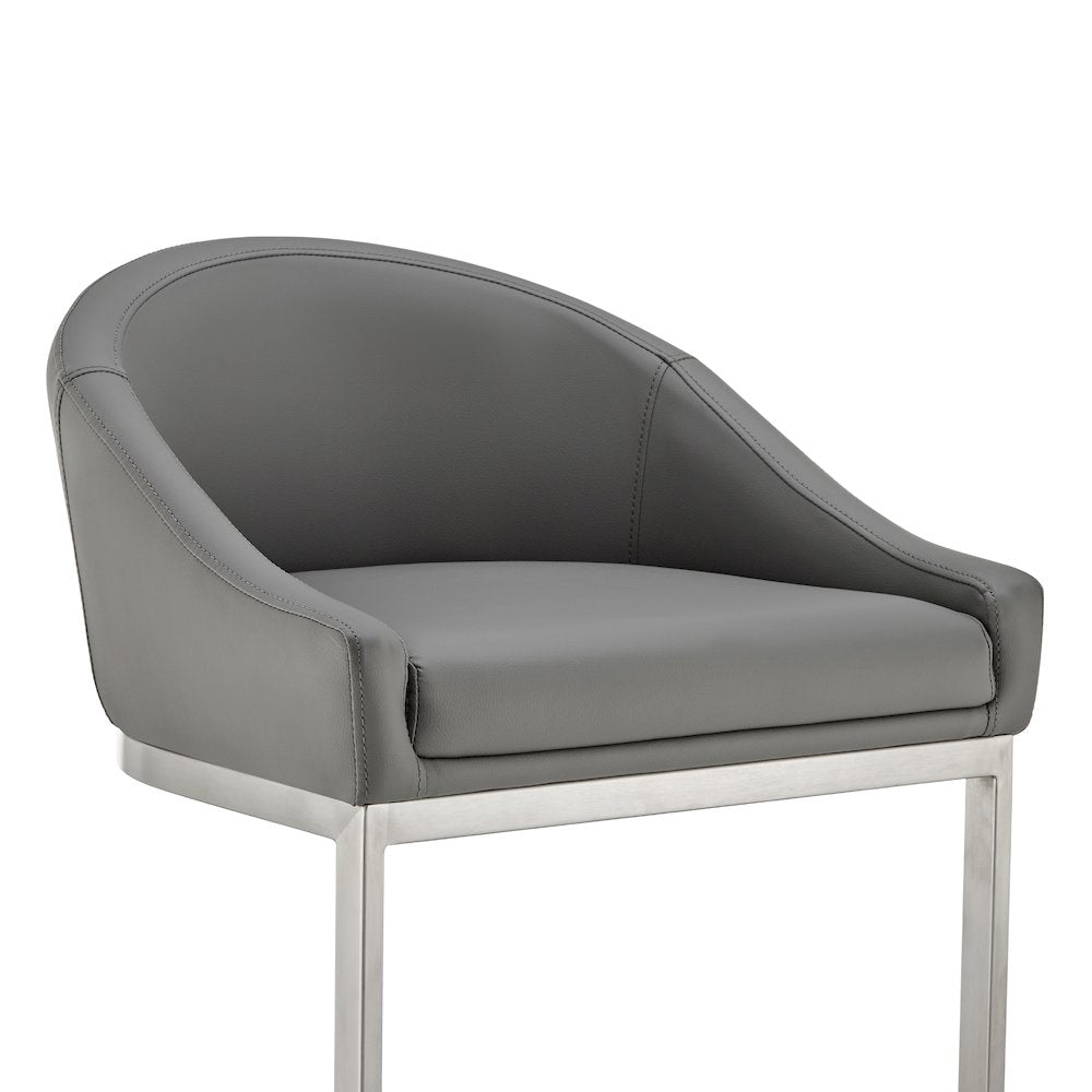 Katherine Bar or Counter Stool in Faux Leather and Metal
