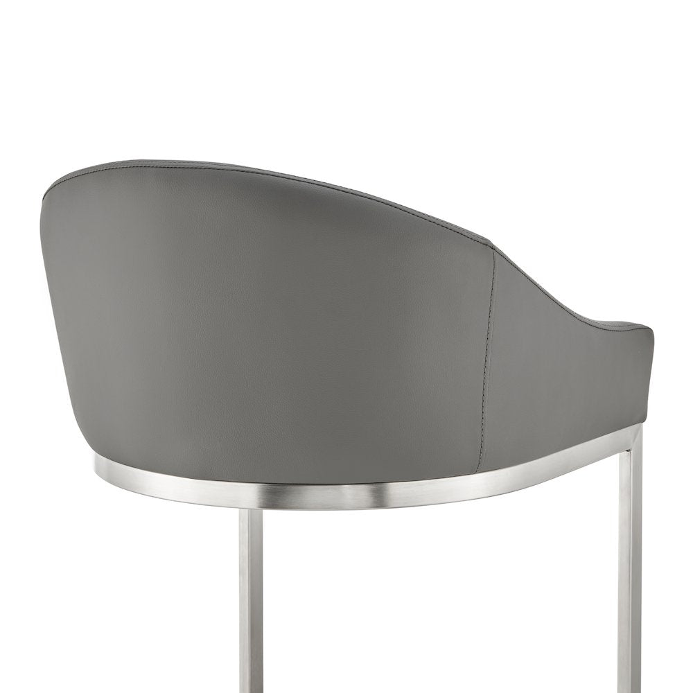 Katherine Bar or Counter Stool in Faux Leather and Metal