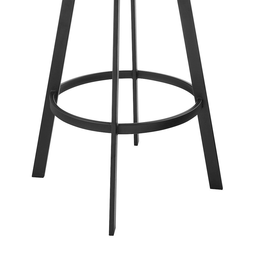 Lacey 26" Swivel Counter Stool in Black Iron with Black Walnut Finish