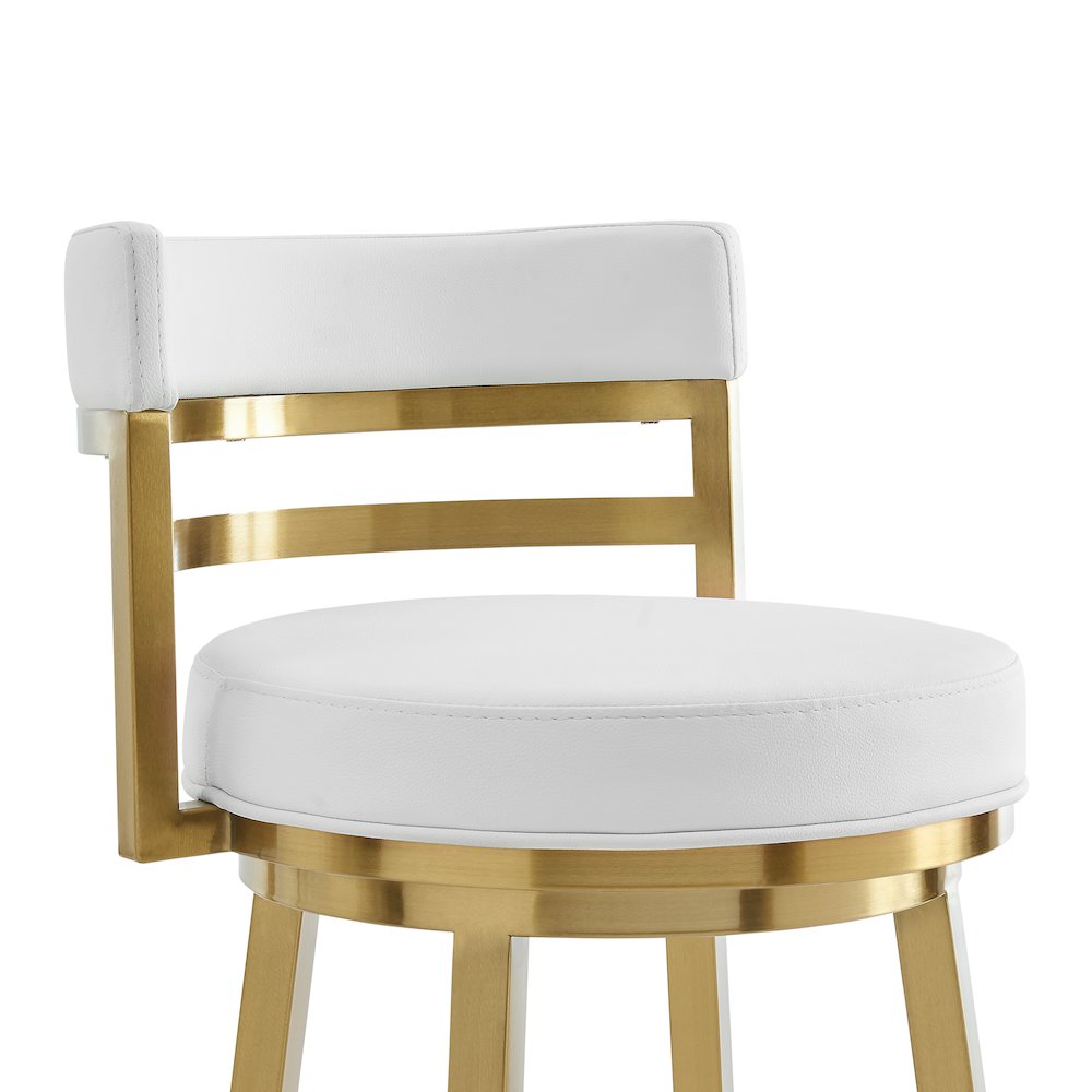 Madrid 26" Swivel Counter Stool in Gold Brushed Stainless Steel