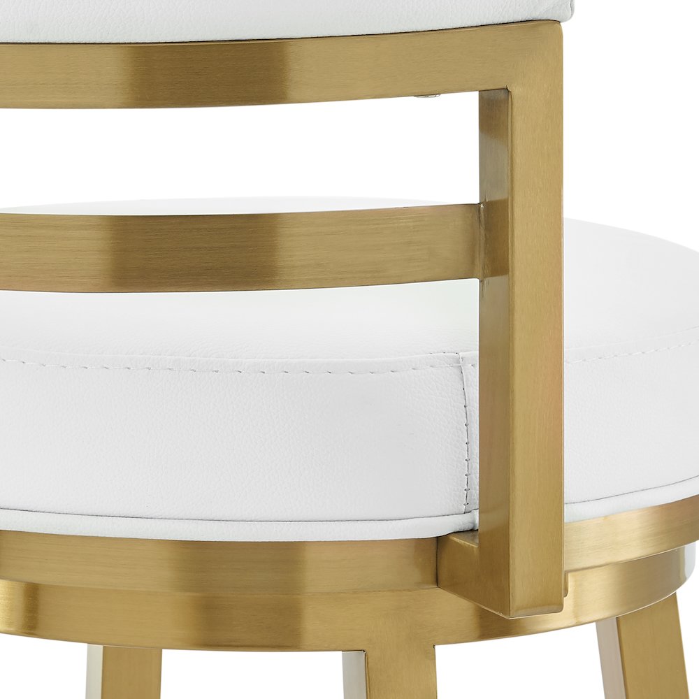 Madrid 26" Swivel Counter Stool in Gold Brushed Stainless Steel